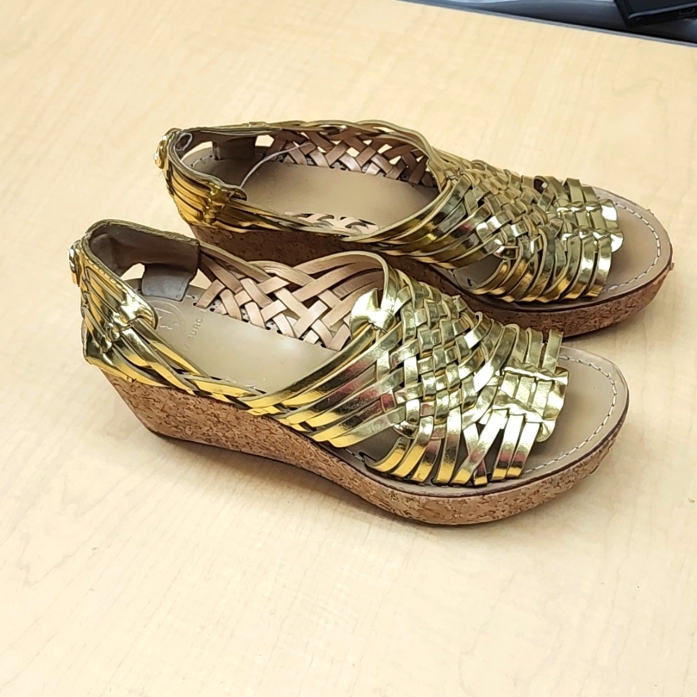Tory Burch wedge sandals, sz 8.5
